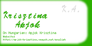 krisztina apjok business card